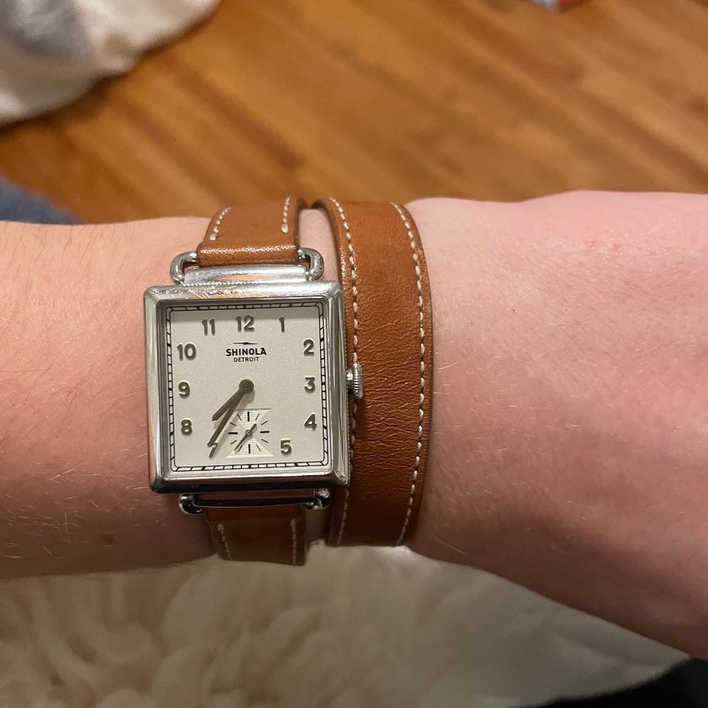 SHINOLA CASS double wrap leather Strap 28mm